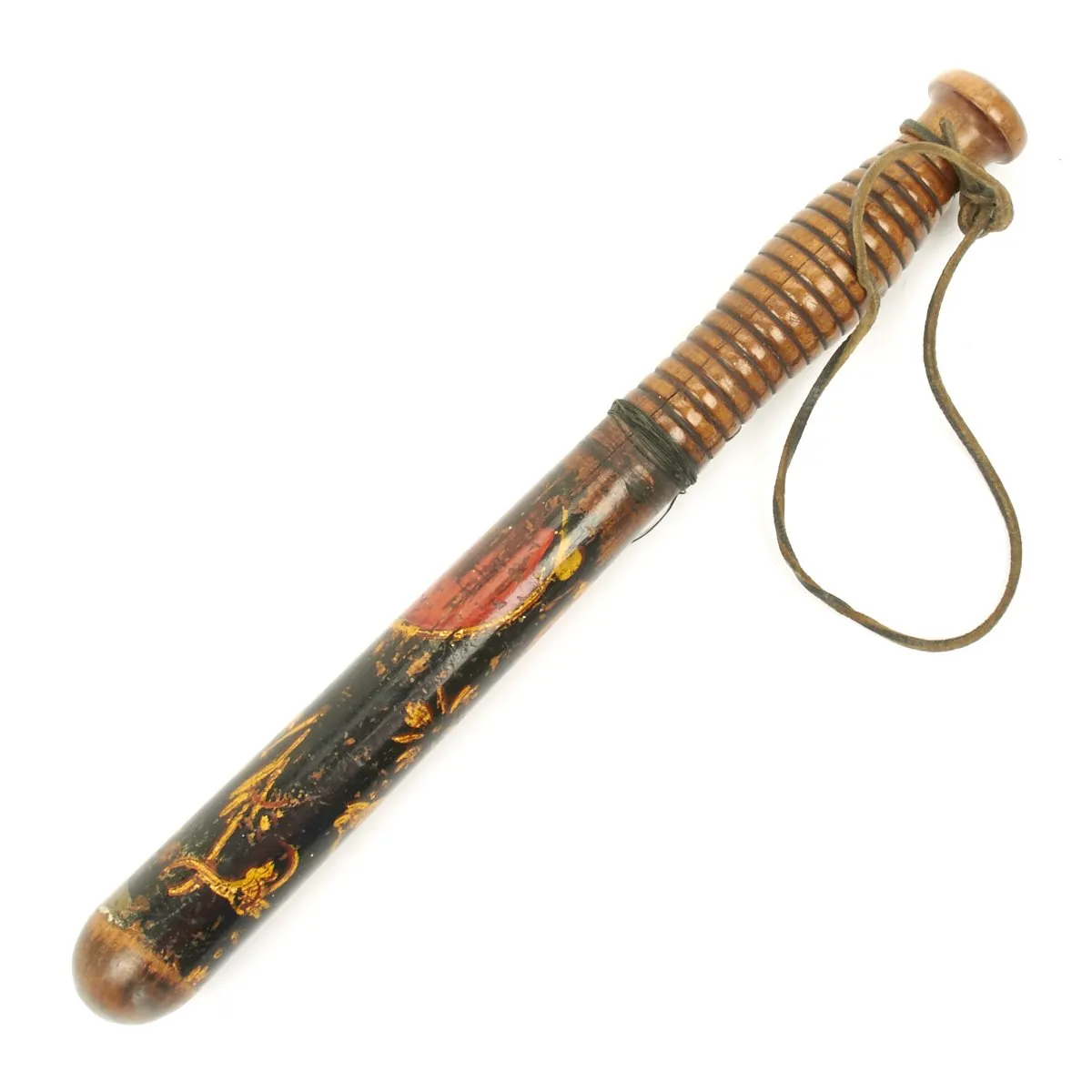 Original British Victorian Painted Bobby Police Truncheon c.1870 by Parker Field & Sons