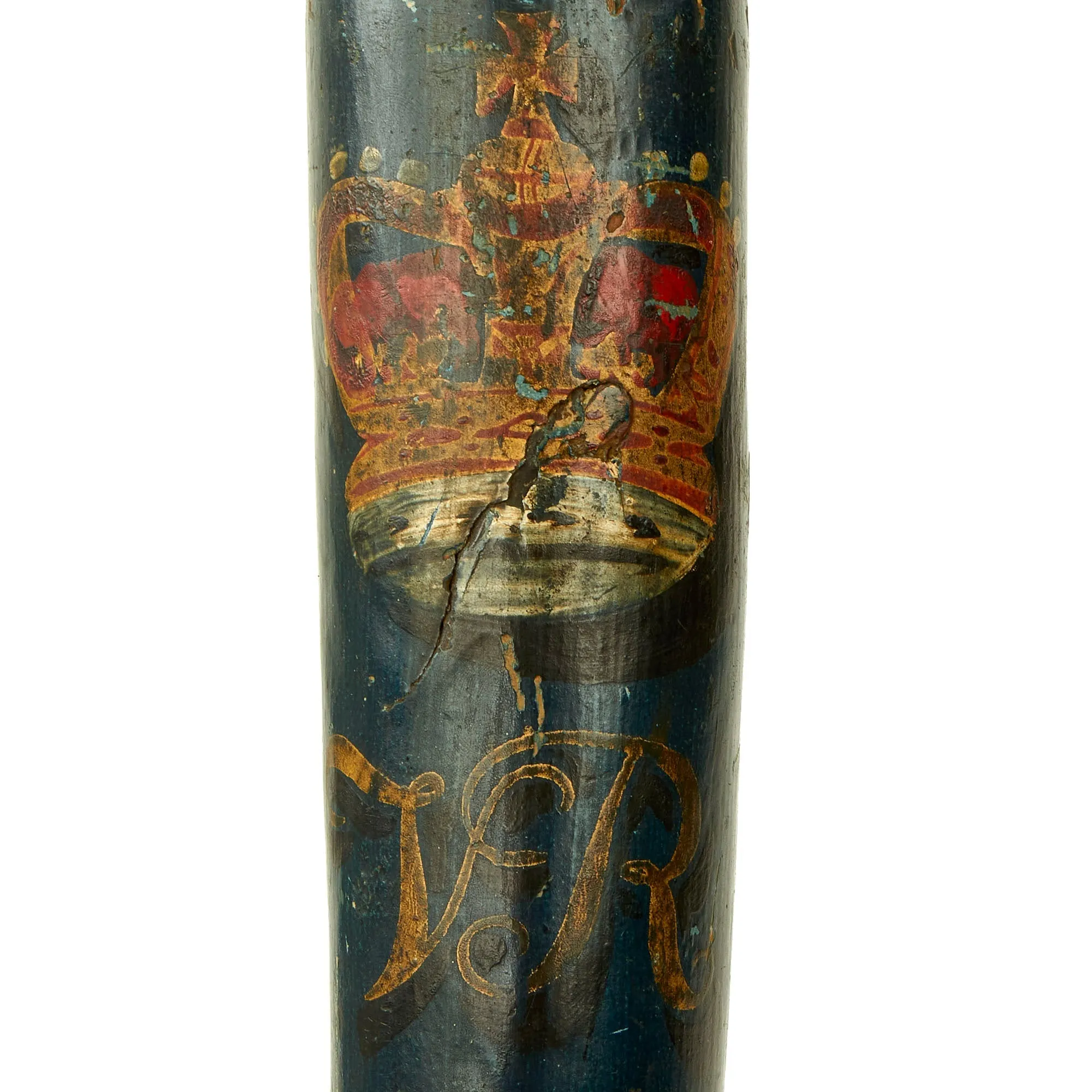 Original British Victorian Painted Bobby Police Truncheon c.1870 For Leamington Commissioners