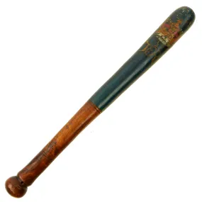 Original British Victorian Painted Bobby Police Truncheon c.1870 For Leamington Commissioners