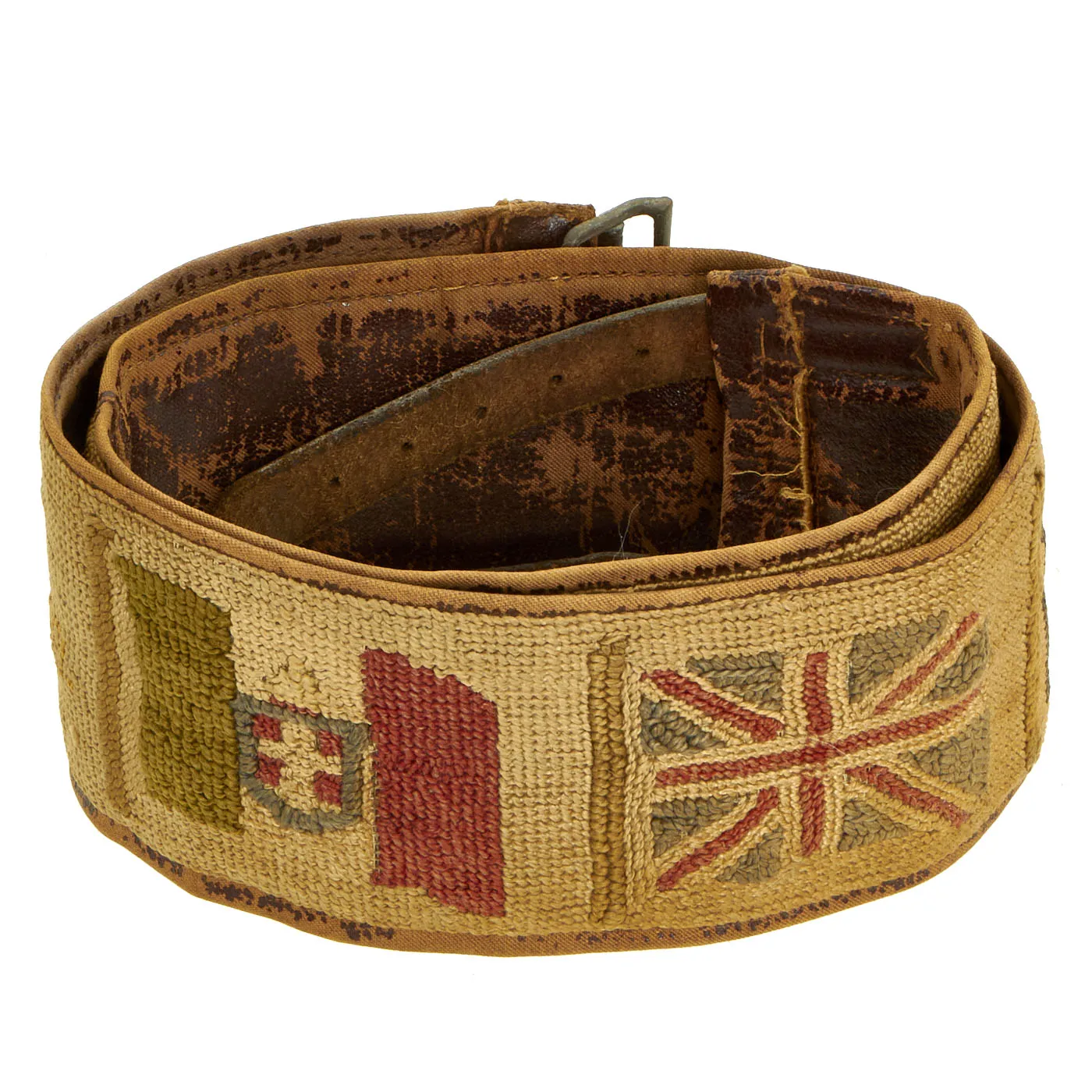 Original British WWI Royal Flying Corps Embroidered Stable Belt Dated 1916 - 1918