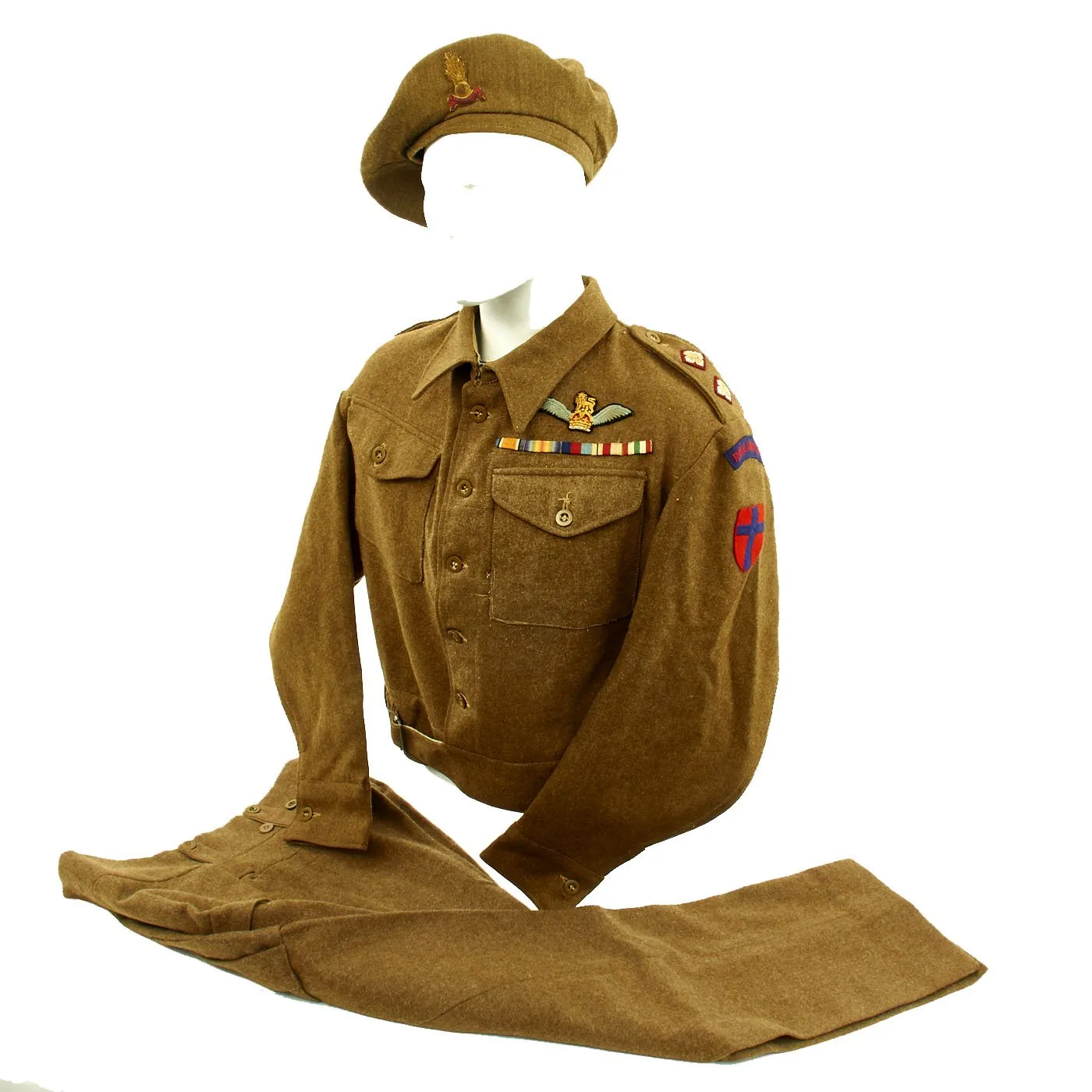 Original British WWII Royal Artillery Lieutenant Battledress Uniform Set