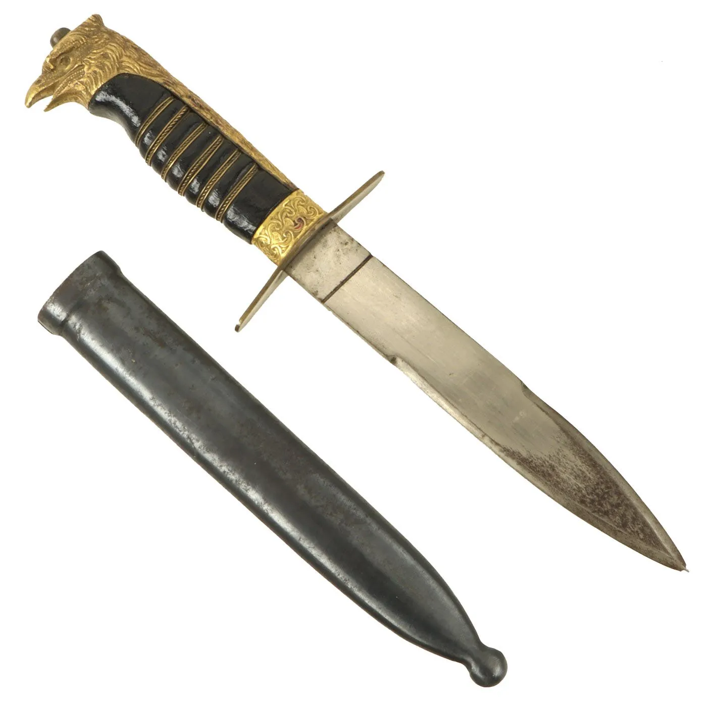 Original Italian WWII Fascist Youth GIL Cadet Dagger with Black Grip and Scabbard