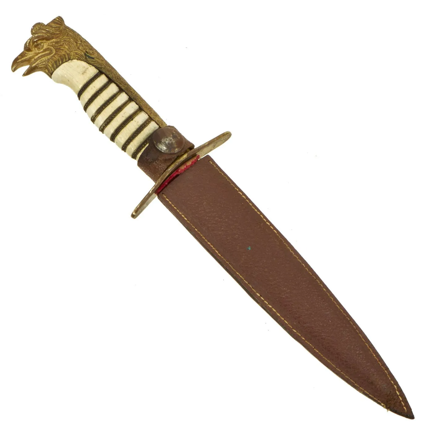 Original Italian WWII Fascist Youth GIL Cadet Dagger with White Grip and Leather Sheath