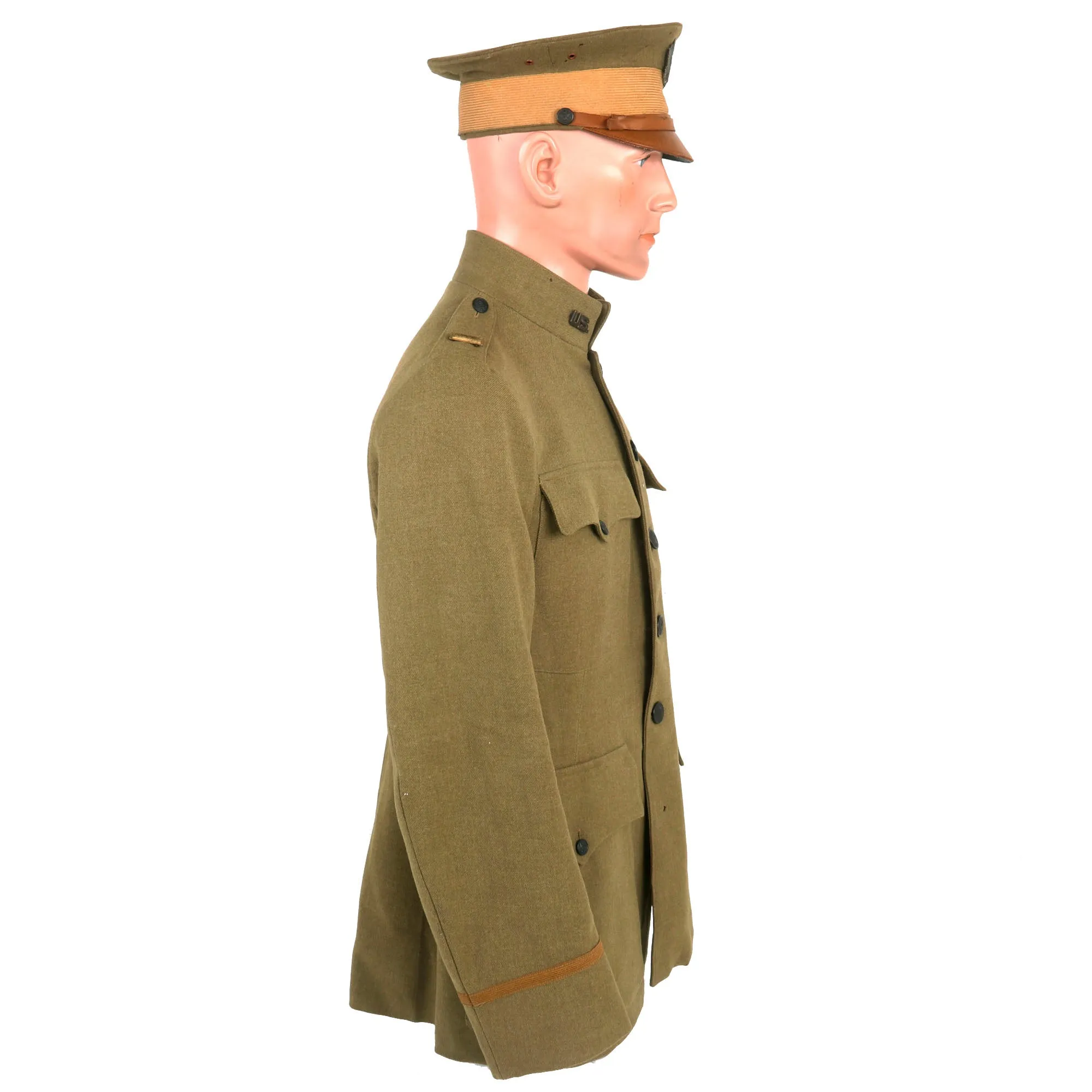 Original U.S. WWI Named 182nd Aero Squadron, 1st Army Air Service, Aviation Section, U.S. Signal Corps Pilot Uniform Grouping With Fur Lined Leather Flight Jacket - 2nd Lt. Enoch Fulton