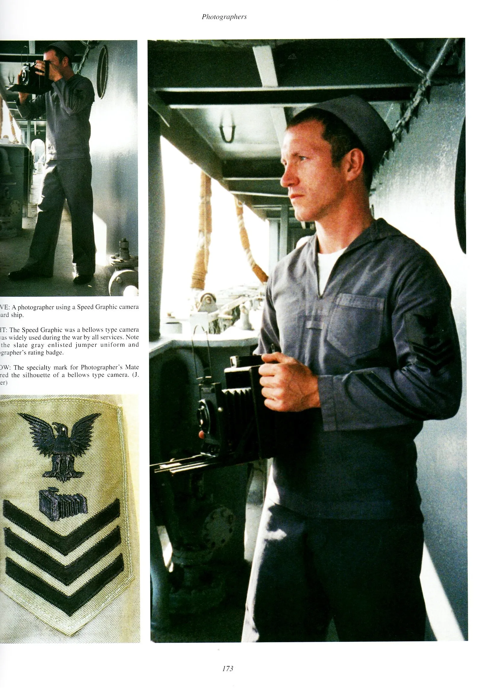 Original U.S. WWII Navy USN Photographer's Mate Slate Grey Cotton Uniform - As Seen in Book