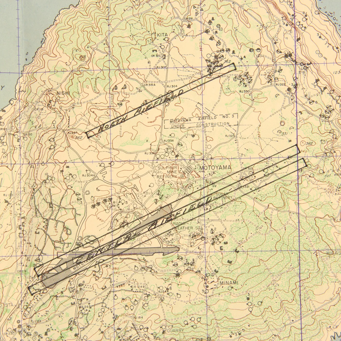 Original U.S. WWII US Army 20th Air Force, 506th Fighter Group Iwo Jima Veteran Grouping, Featuring RARE 1944 Special Air and Gunnery Target Map of Iwo Jima and Service Records With Photos