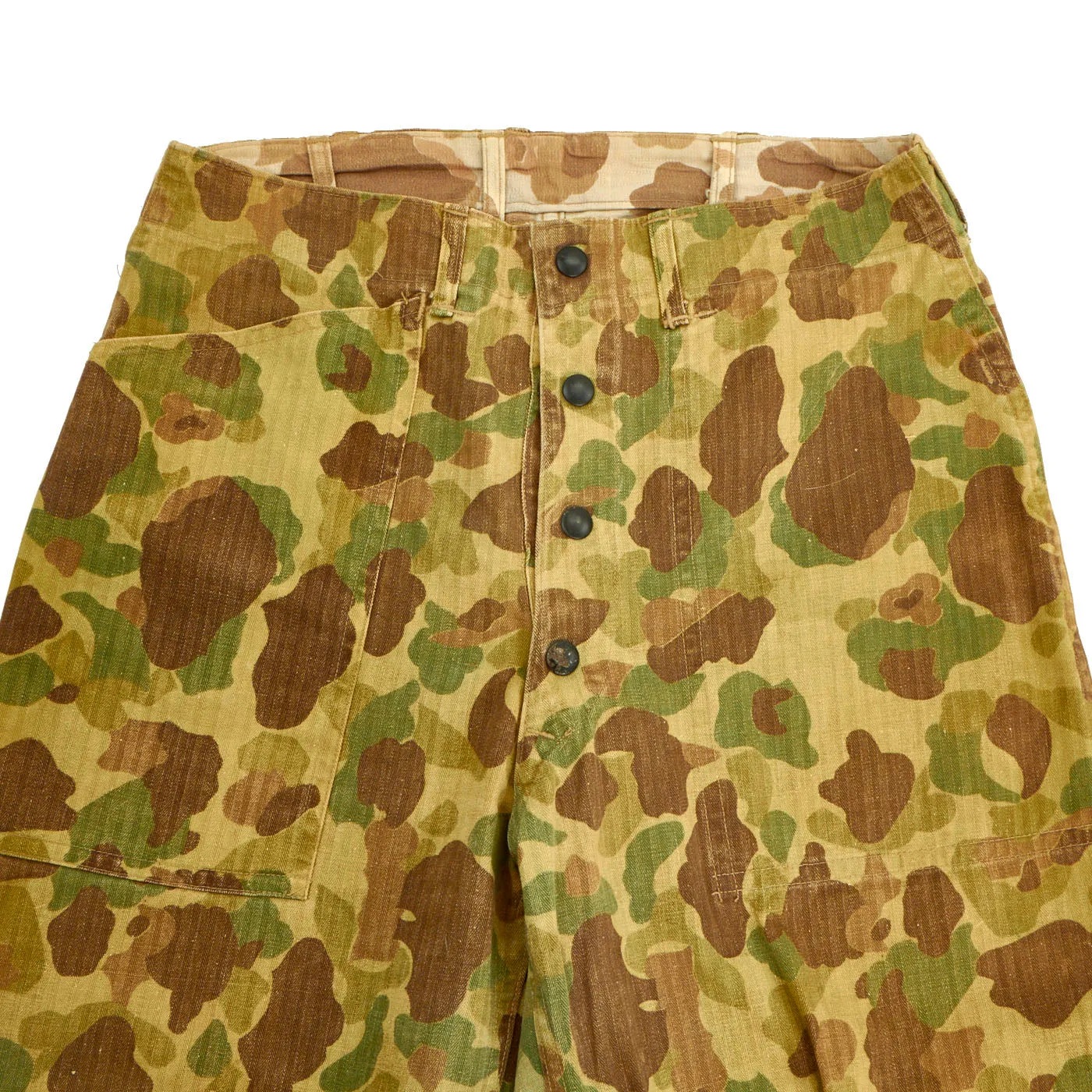 Original U.S. WWII USMC P44 Frogskin Reversible Camouflage HBT Trousers