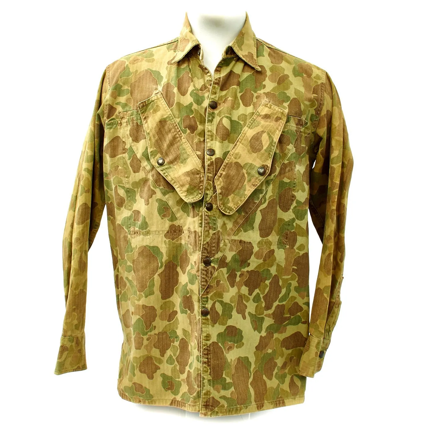 Original U.S. WWII USMC Paramarine 1st Pattern Reversible HBT Jump Shirt and Troursers