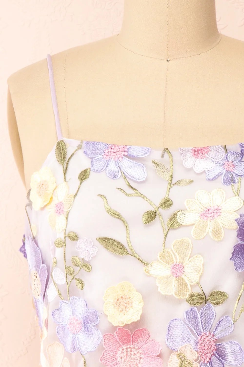 Ovidia | Pastel Floral Short Halter Dress