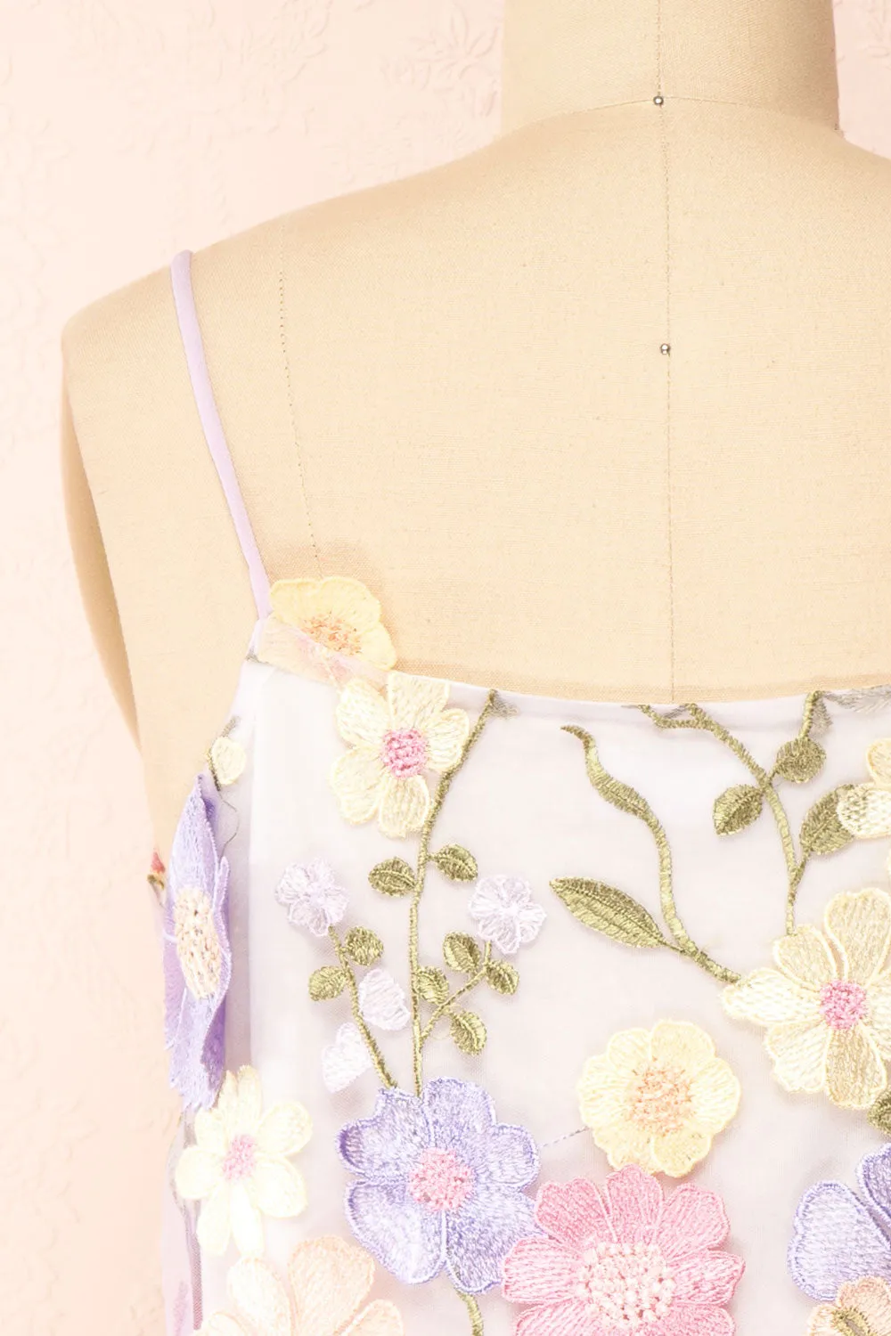 Ovidia | Pastel Floral Short Halter Dress