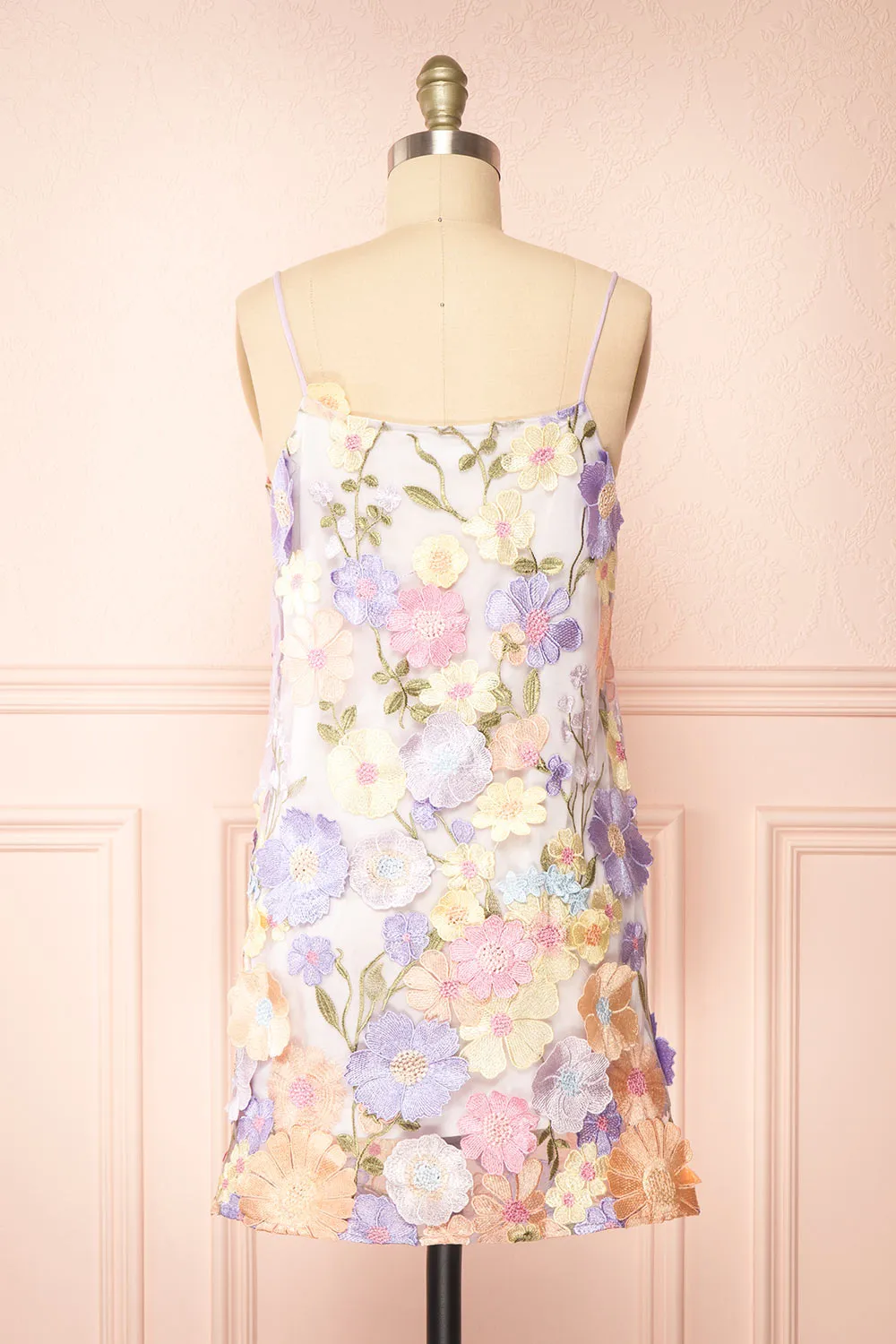 Ovidia | Pastel Floral Short Halter Dress