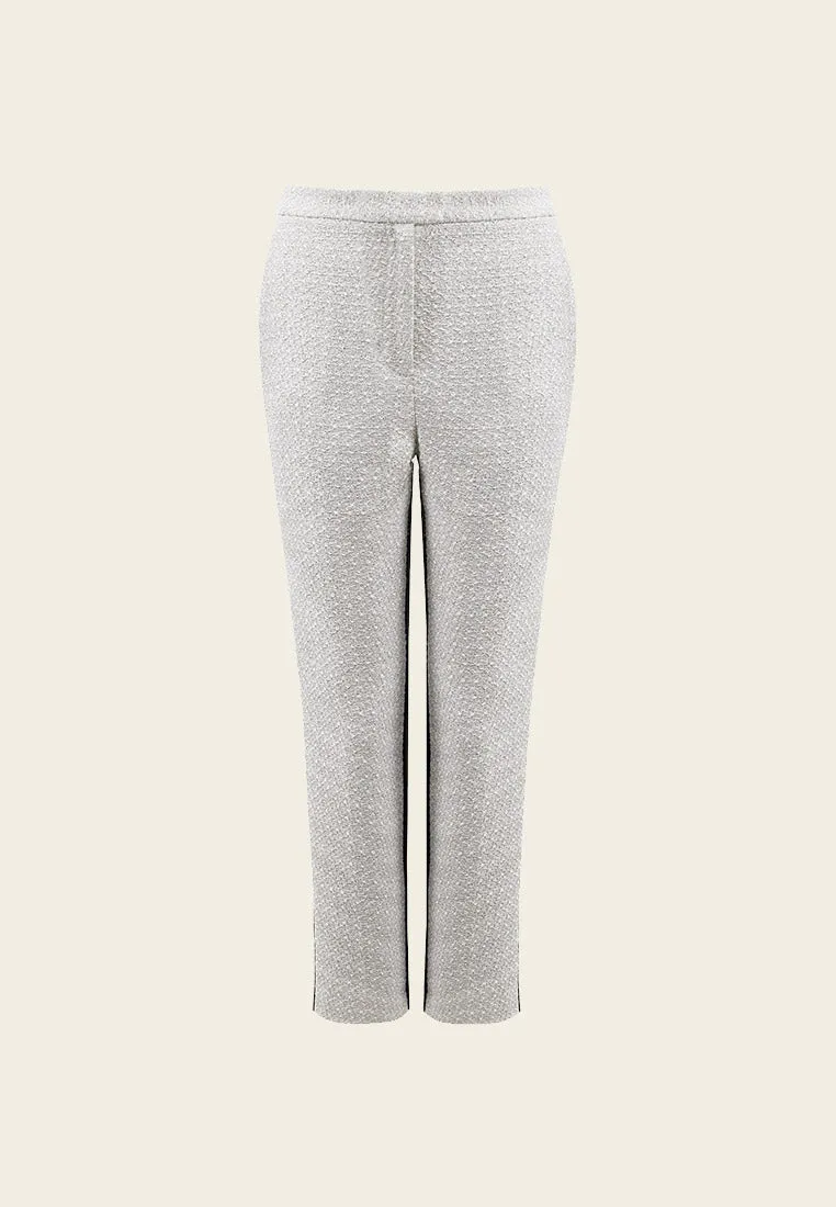 Patchwork Silver Tweed Trousers