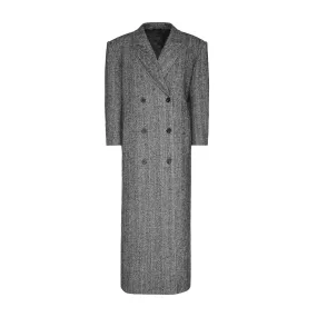 PEAK LAPEL COAT - GREY