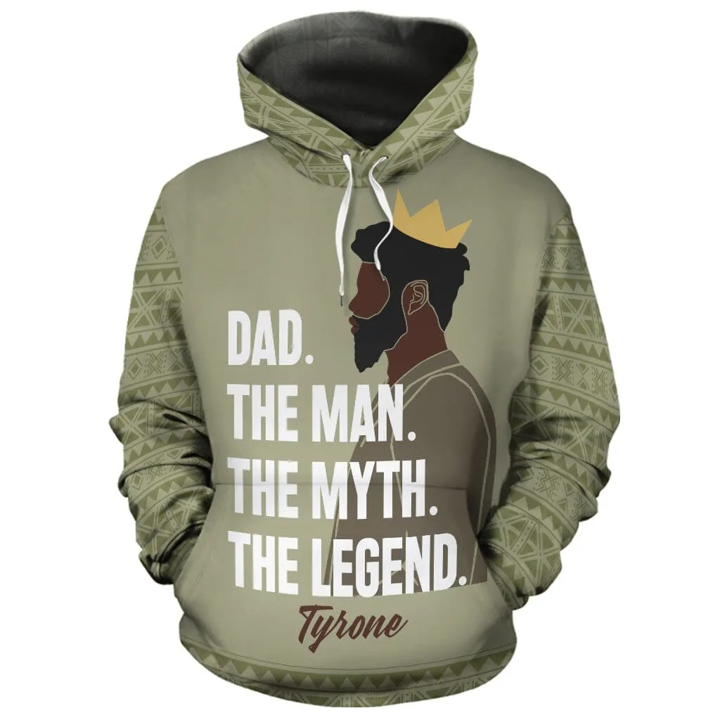 Personalized Black Dad All-over Hoodie