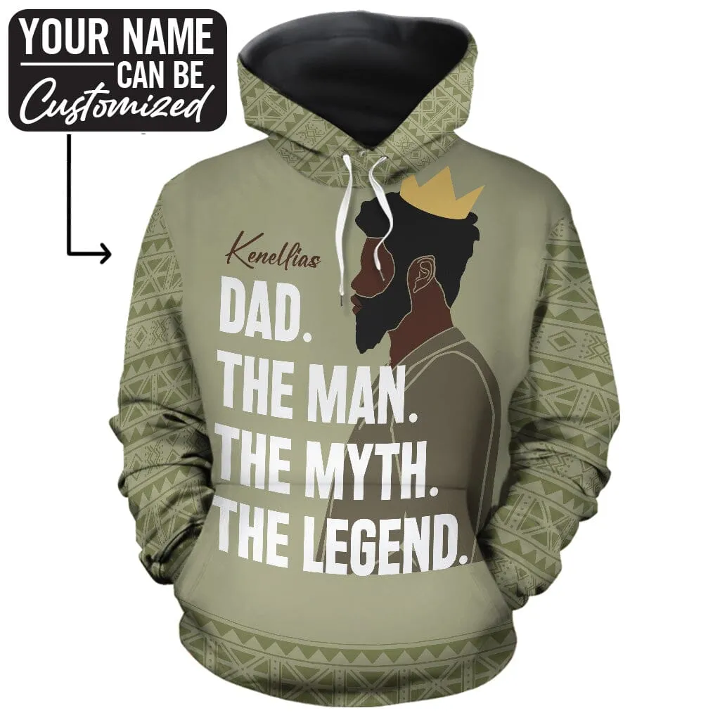 Personalized Black Dad All-over Hoodie