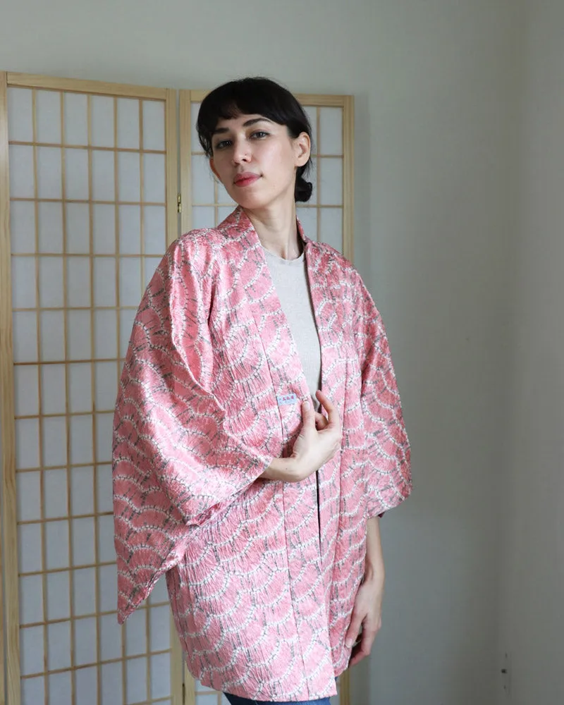 Pink Wavy Haori Kimono Jacket