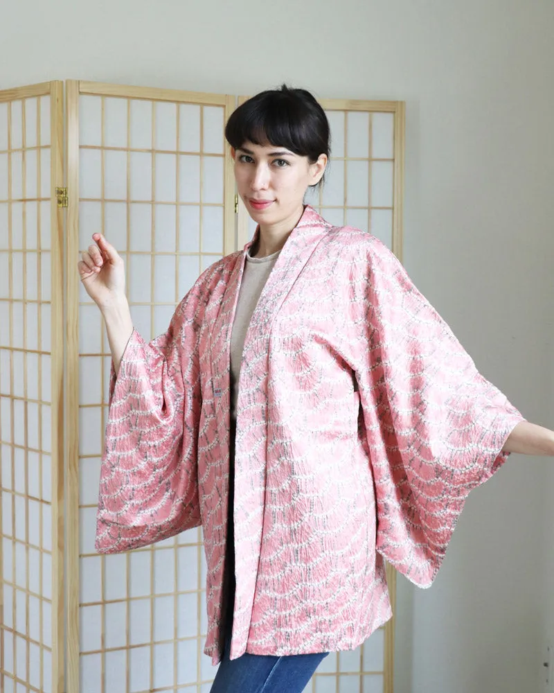 Pink Wavy Haori Kimono Jacket