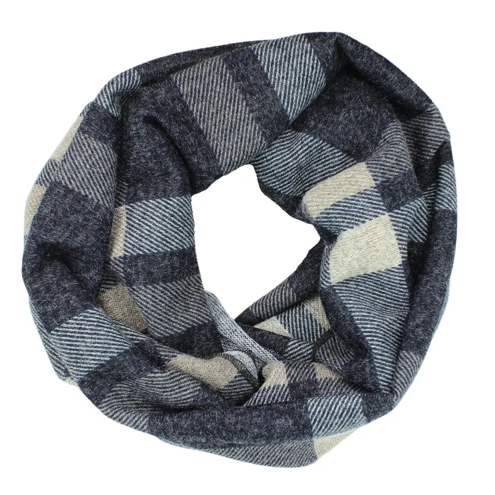 Plaid Knit Infinity Scarf