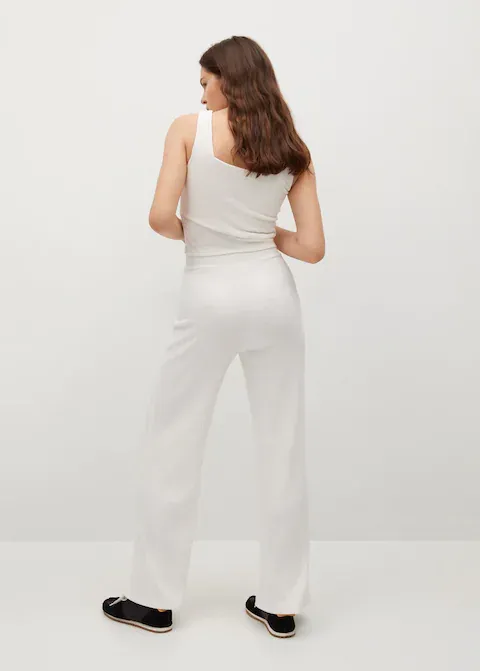 Polyester White Comfy Trousers