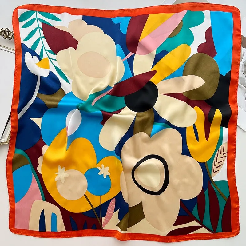 Pre Order:  Trendy Color Block Floral Scarf