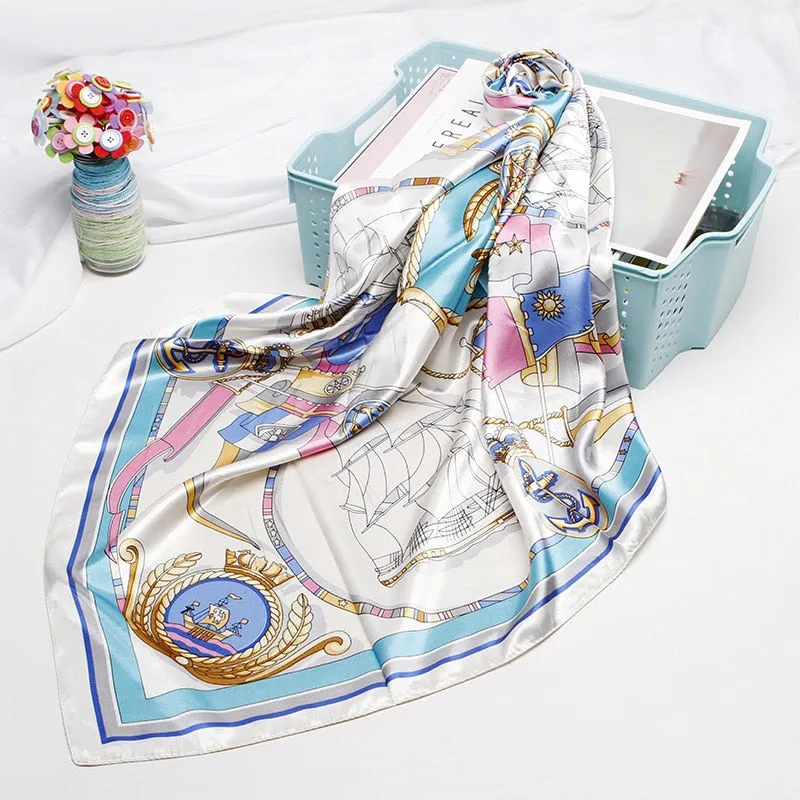 Printed Scarves for Women Spring Summer Professional Airline Stewardess Scarf