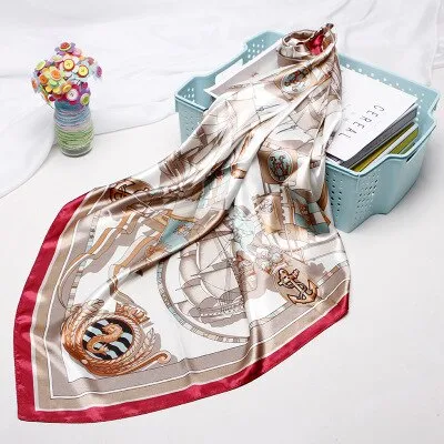 Printed Scarves for Women Spring Summer Professional Airline Stewardess Scarf