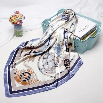 Printed Scarves for Women Spring Summer Professional Airline Stewardess Scarf