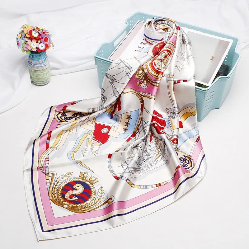 Printed Scarves for Women Spring Summer Professional Airline Stewardess Scarf