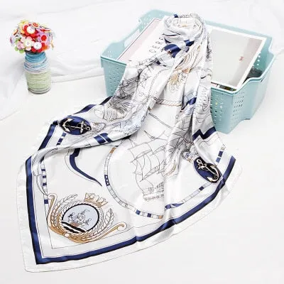 Printed Scarves for Women Spring Summer Professional Airline Stewardess Scarf