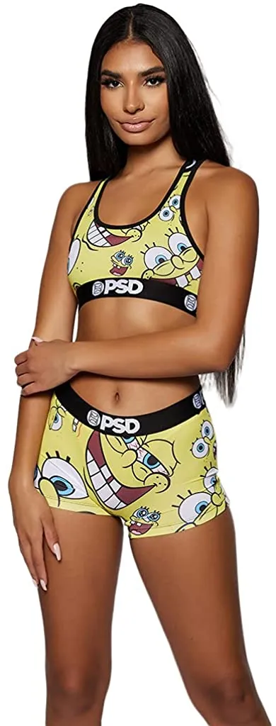 PSD Underwear Women's Spongebob Athletic Fit Boy Short with Wide Elastic Band