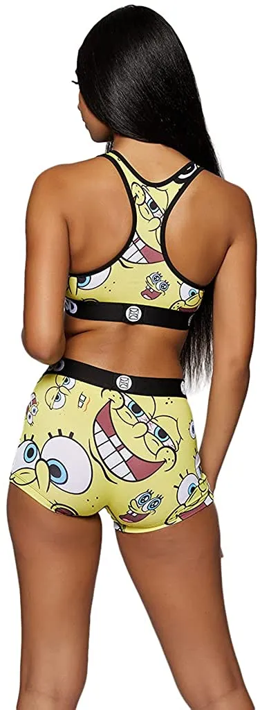 PSD Underwear Women's Spongebob Athletic Fit Boy Short with Wide Elastic Band