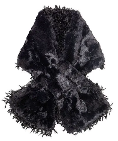 Pull-Thru Scarf - Black Swan Faux Feather