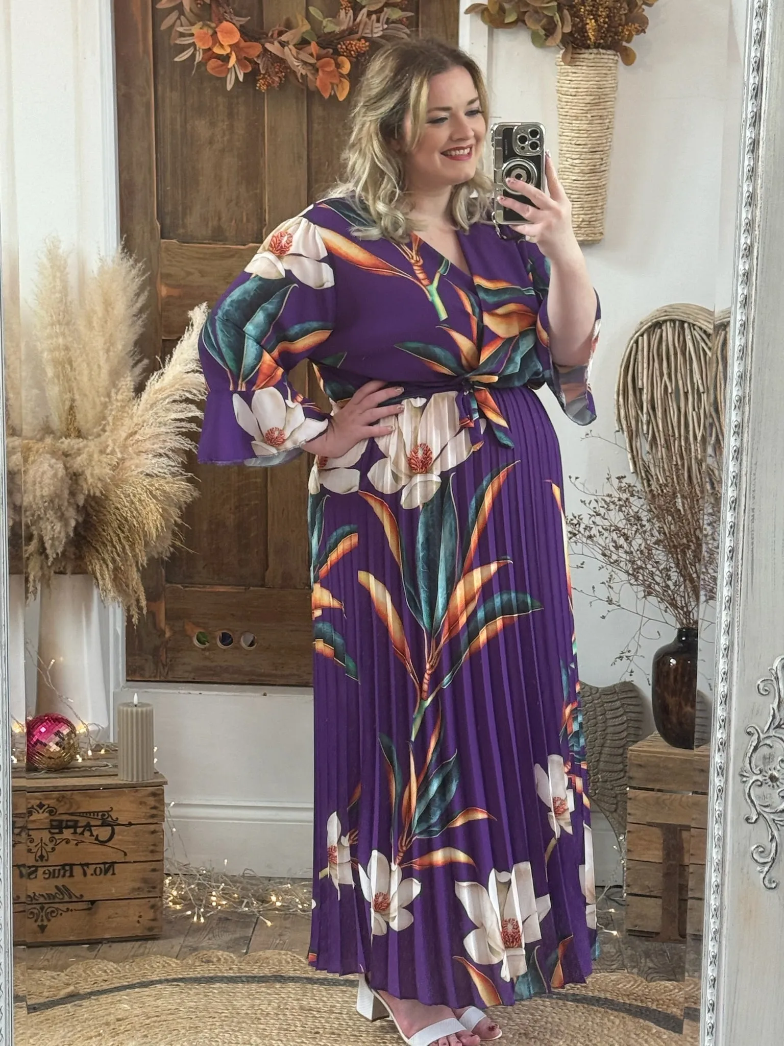 Purple Bold Floral Vienna Dress