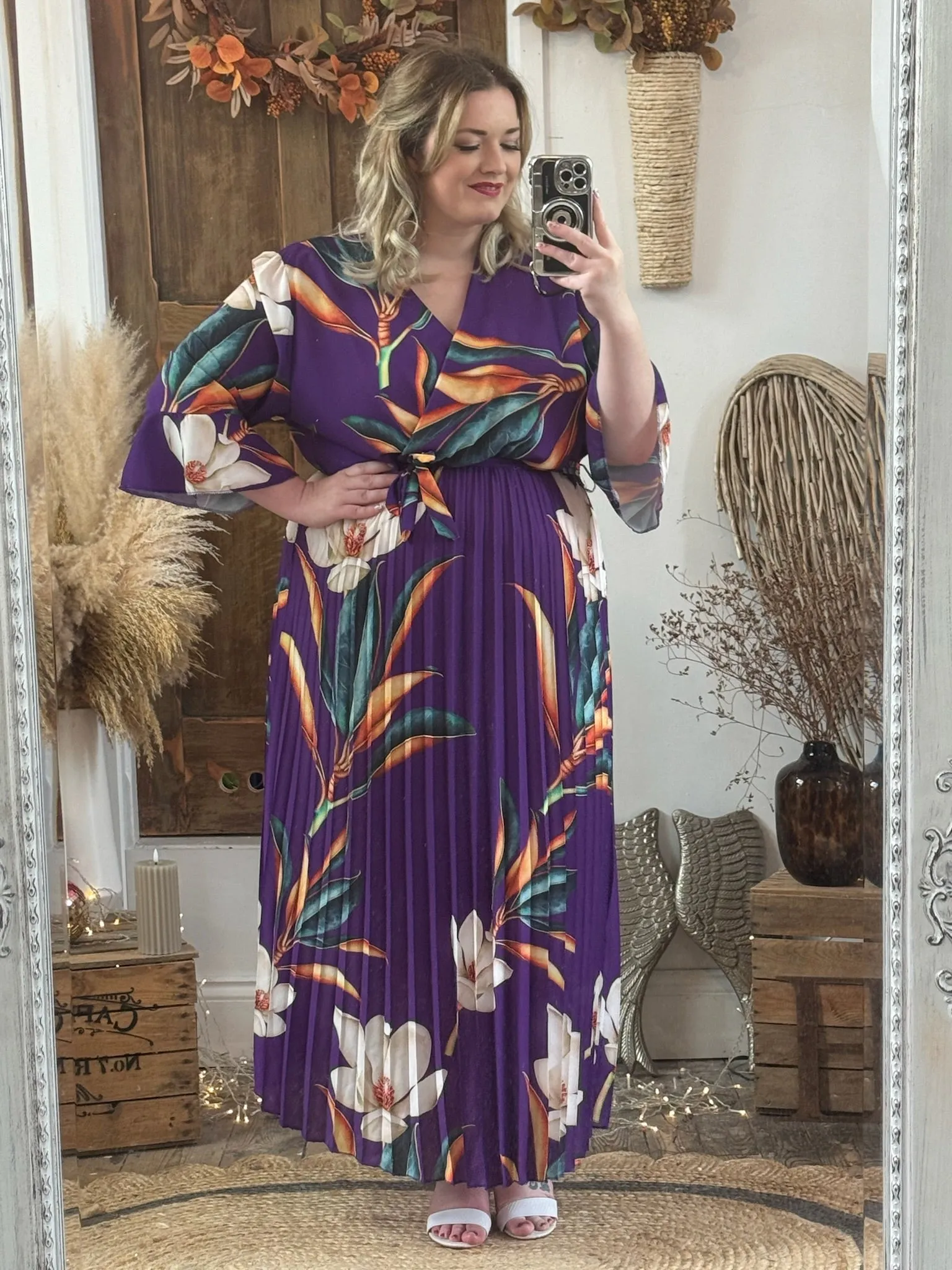 Purple Bold Floral Vienna Dress