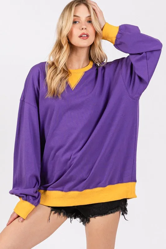 Purple/Yellow Gameday French Terry Sweatshirt