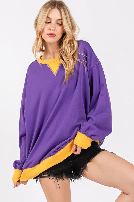 Purple/Yellow Gameday French Terry Sweatshirt