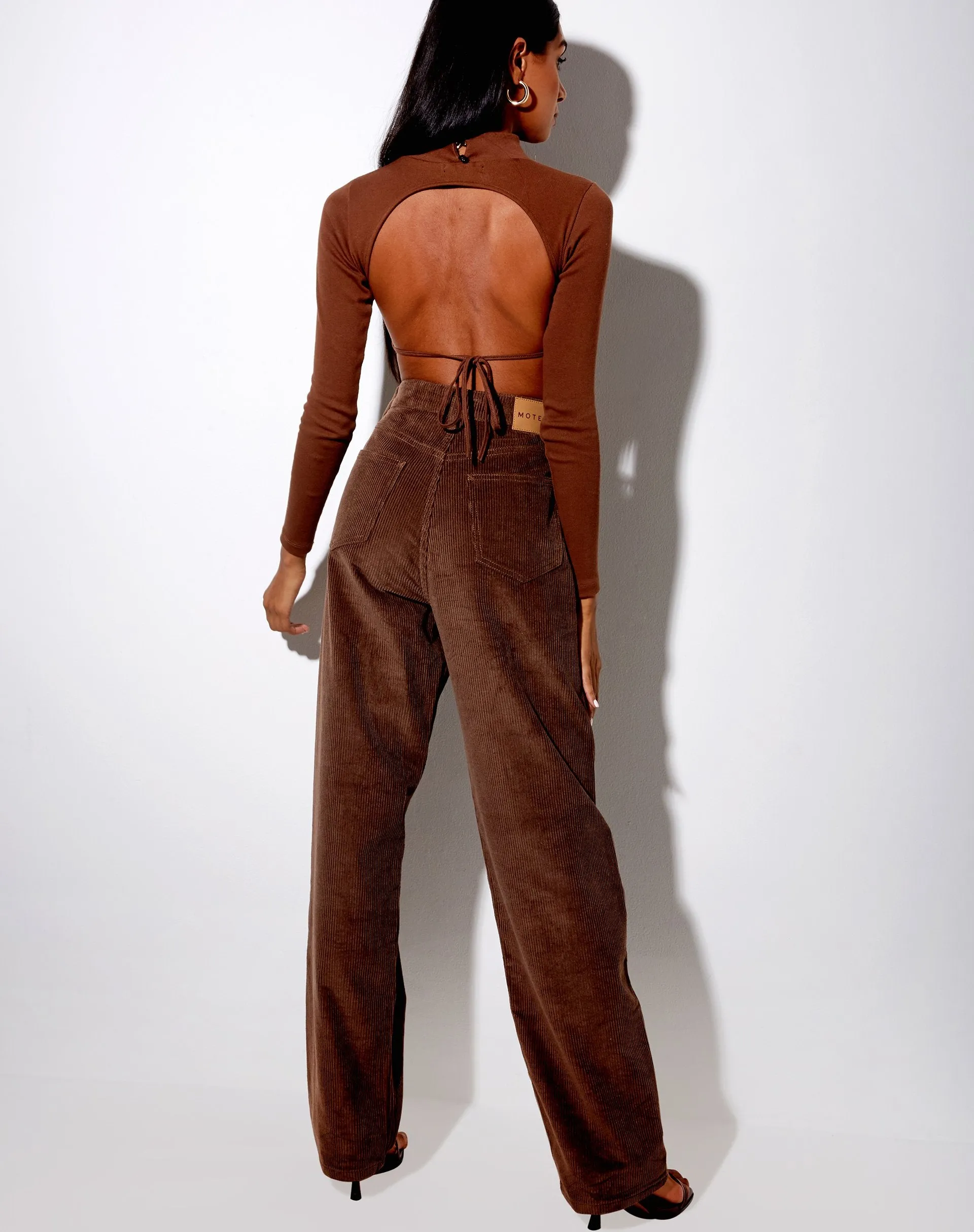 Quelia Crop Top in Rib Cocoa