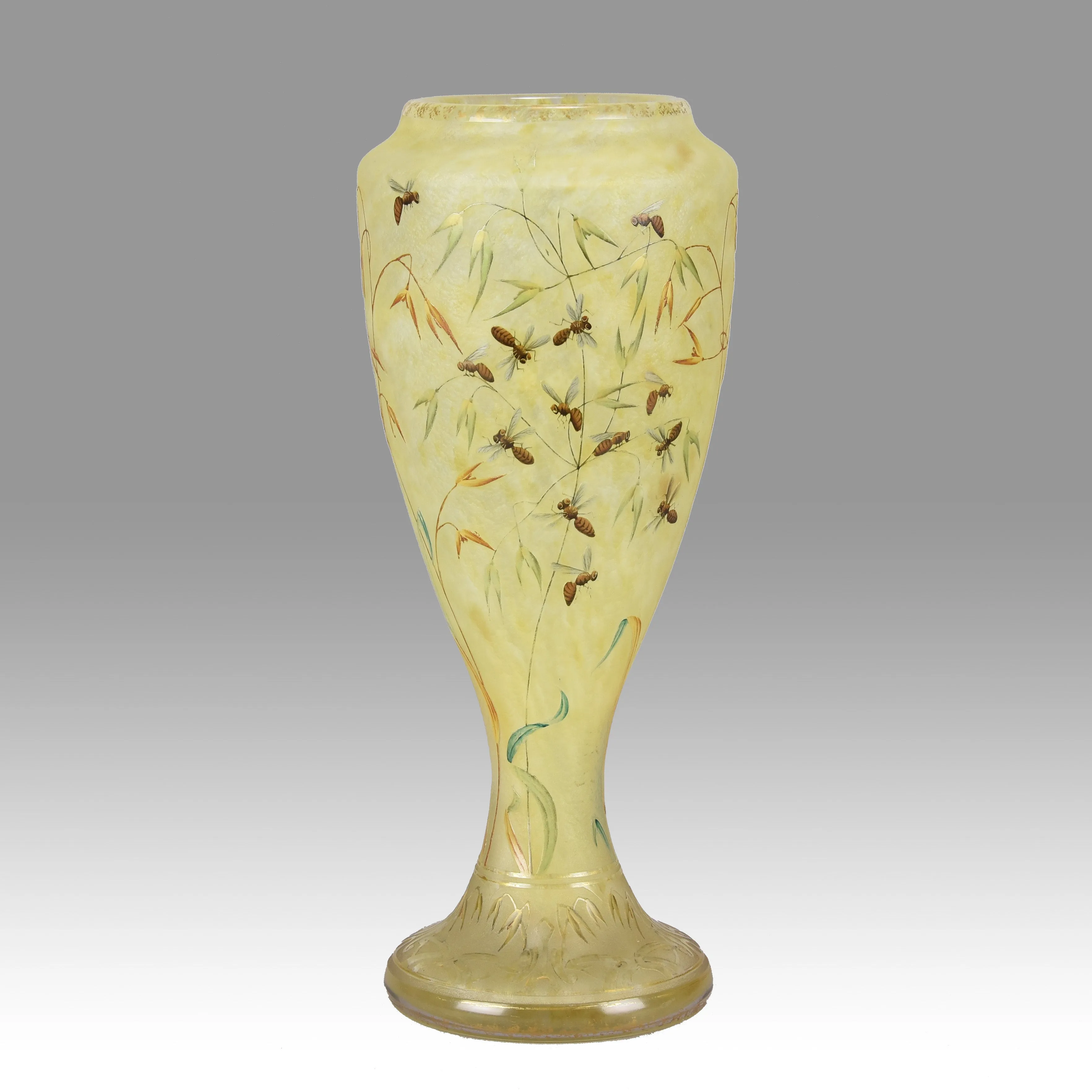 "Bees and Flowers Vase" by Daum Frères