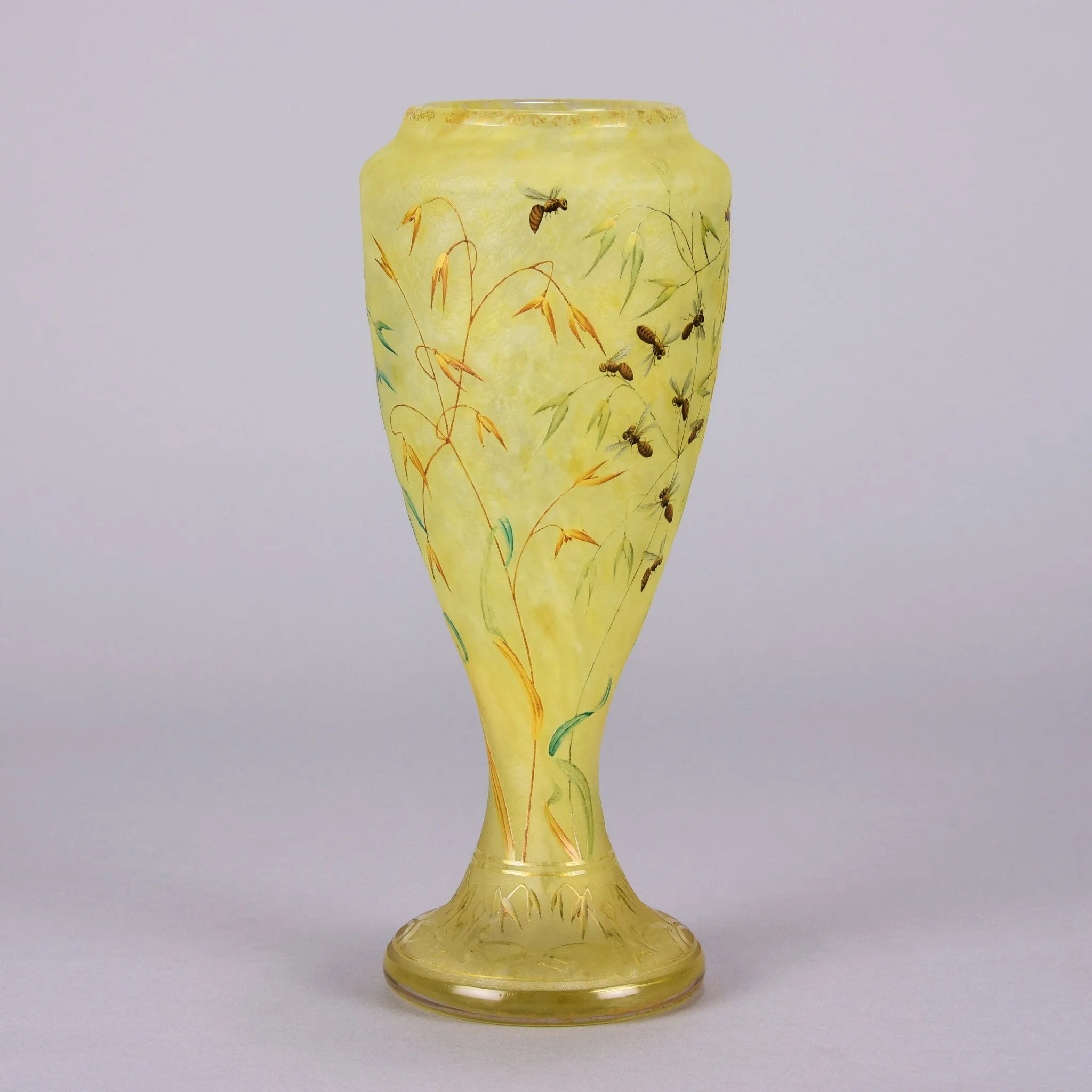 "Bees and Flowers Vase" by Daum Frères