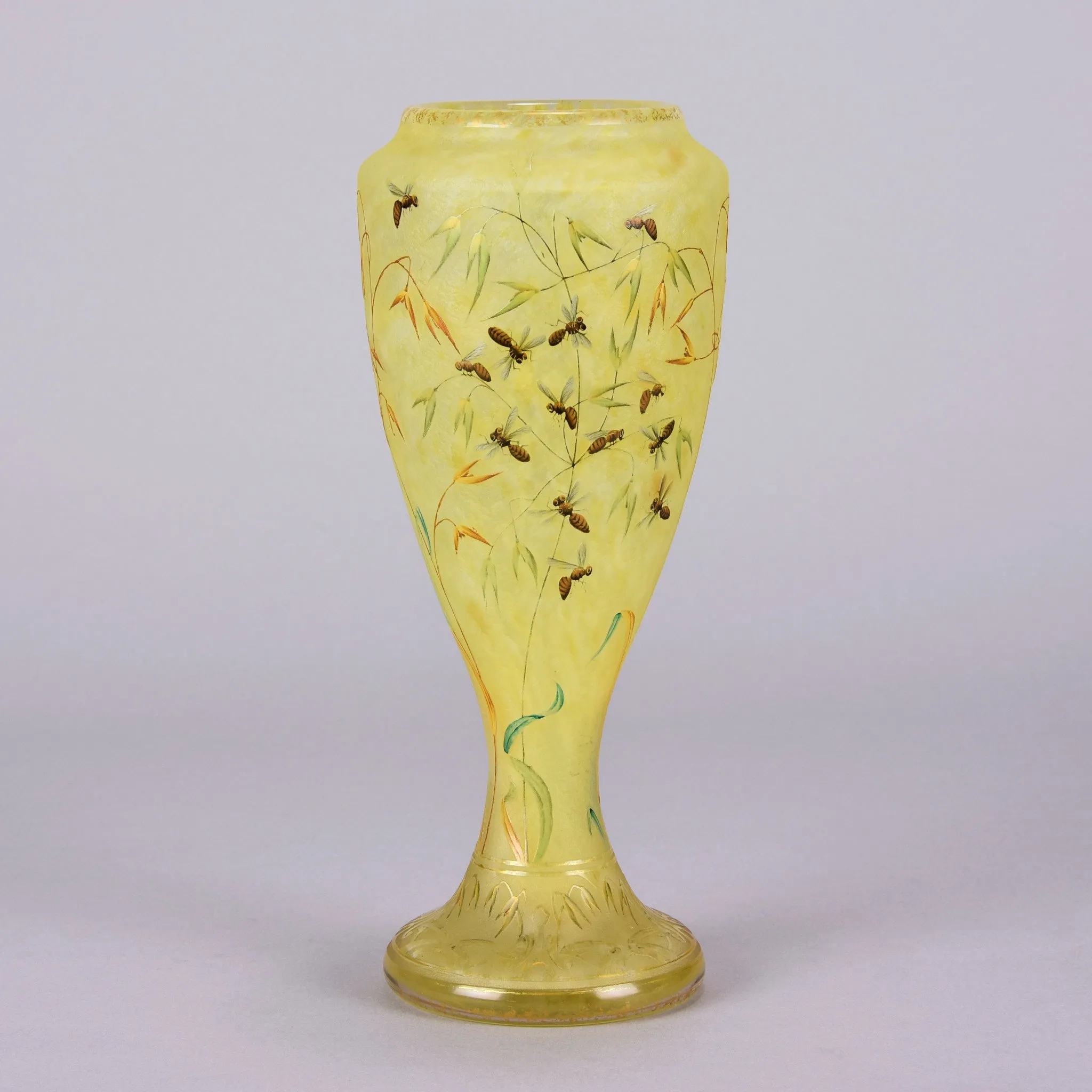 "Bees and Flowers Vase" by Daum Frères