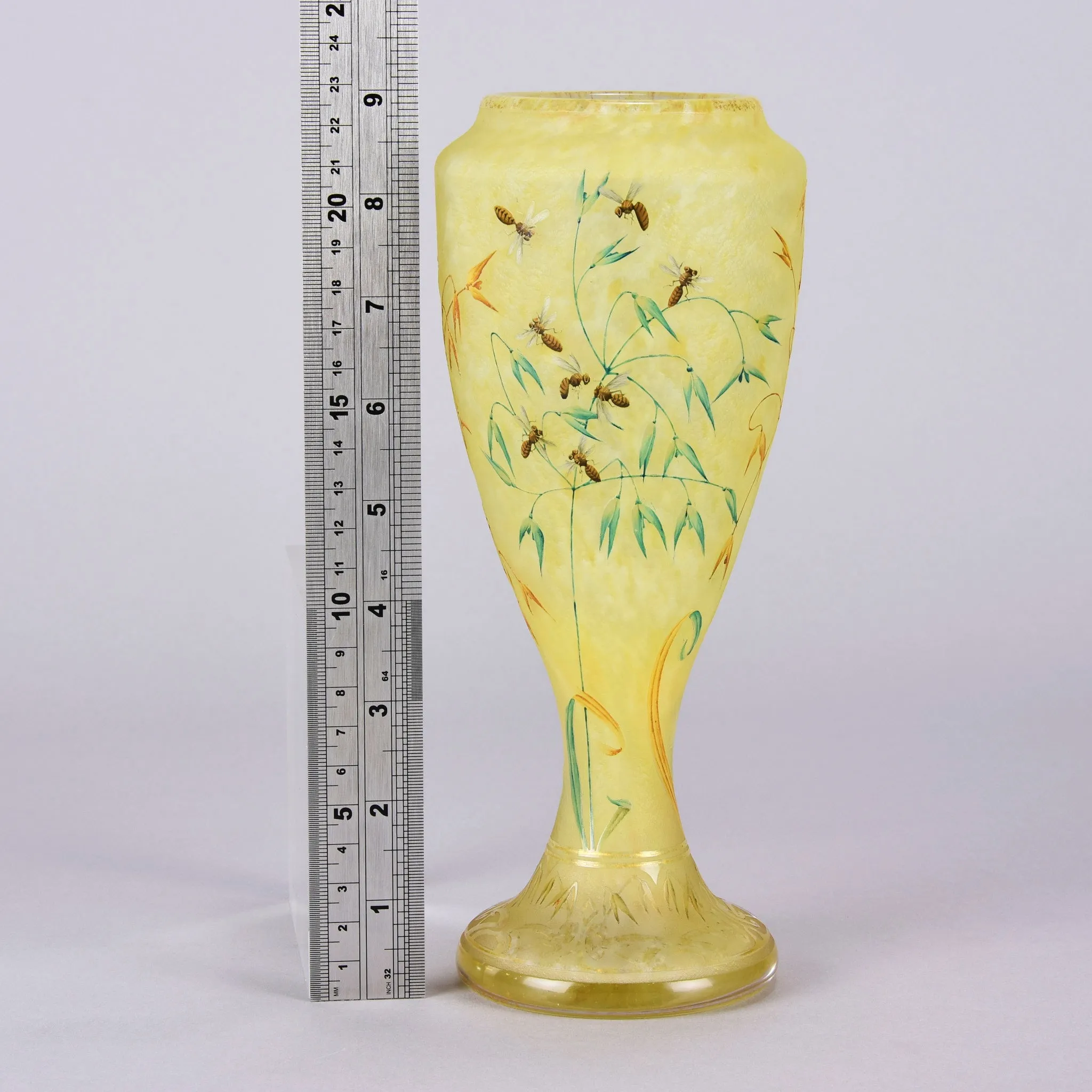 "Bees and Flowers Vase" by Daum Frères