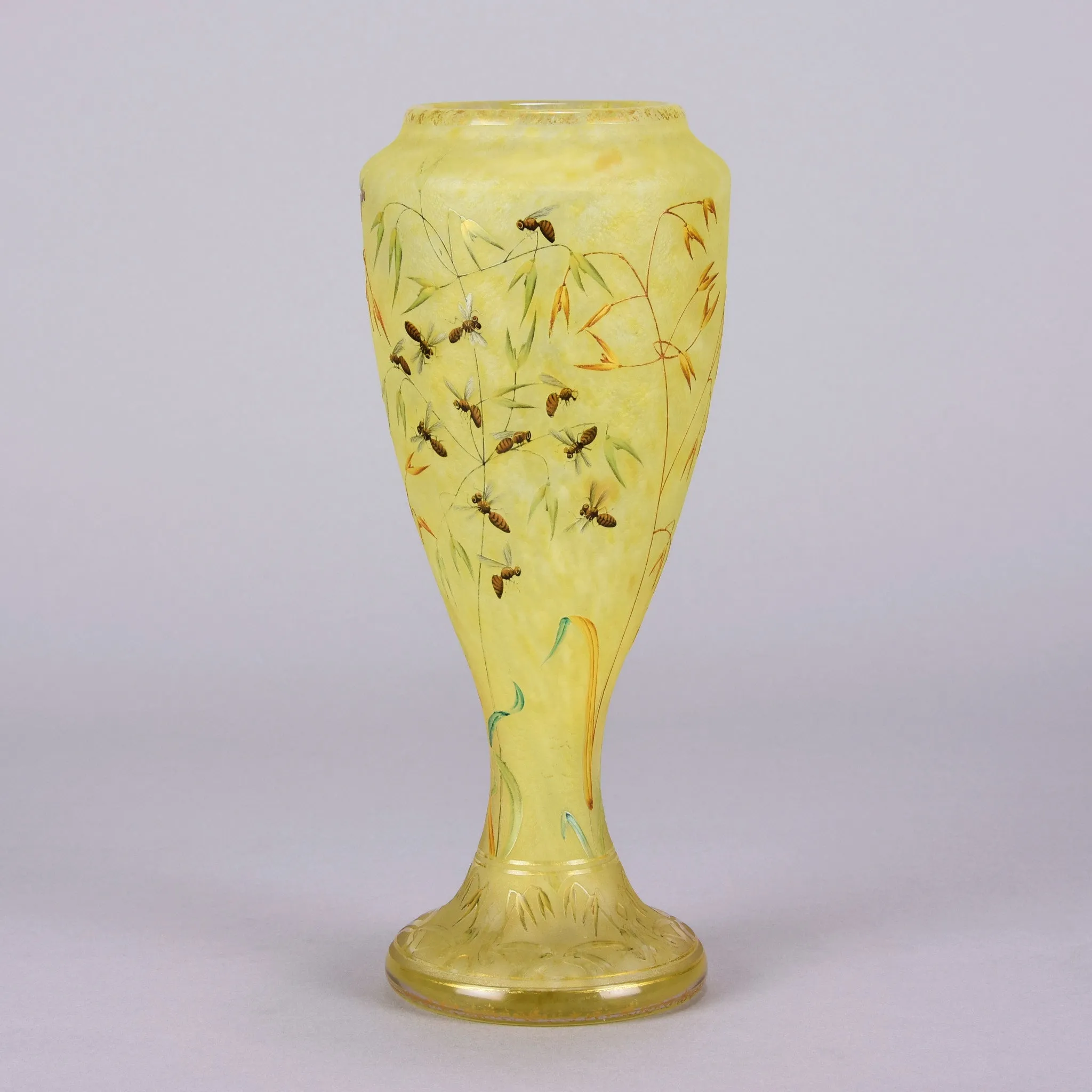 "Bees and Flowers Vase" by Daum Frères