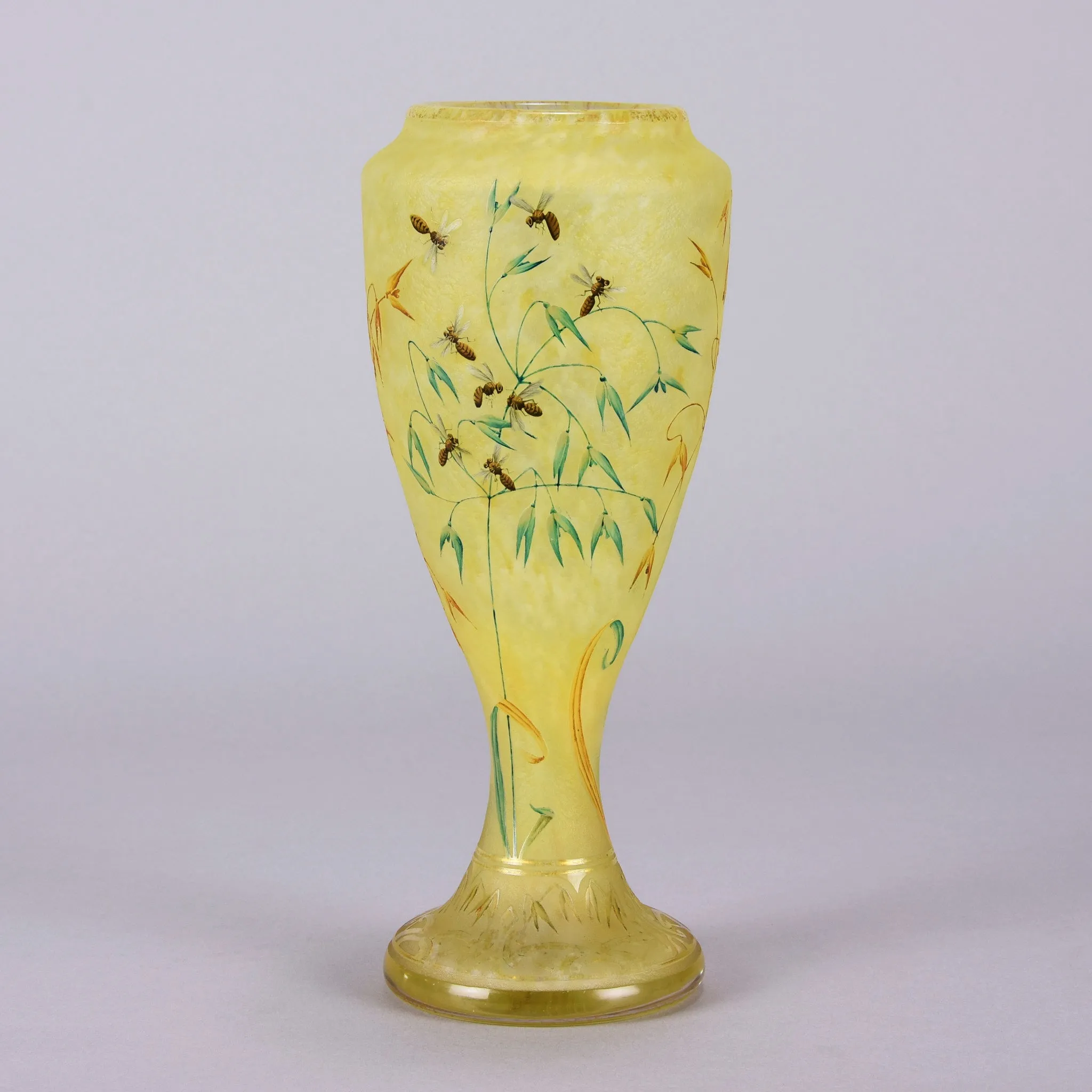 "Bees and Flowers Vase" by Daum Frères