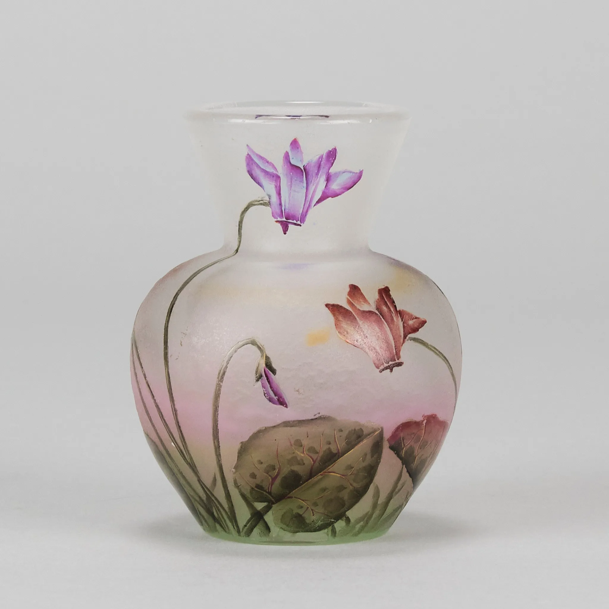 "Cyclamen Vase" by Daum Frères