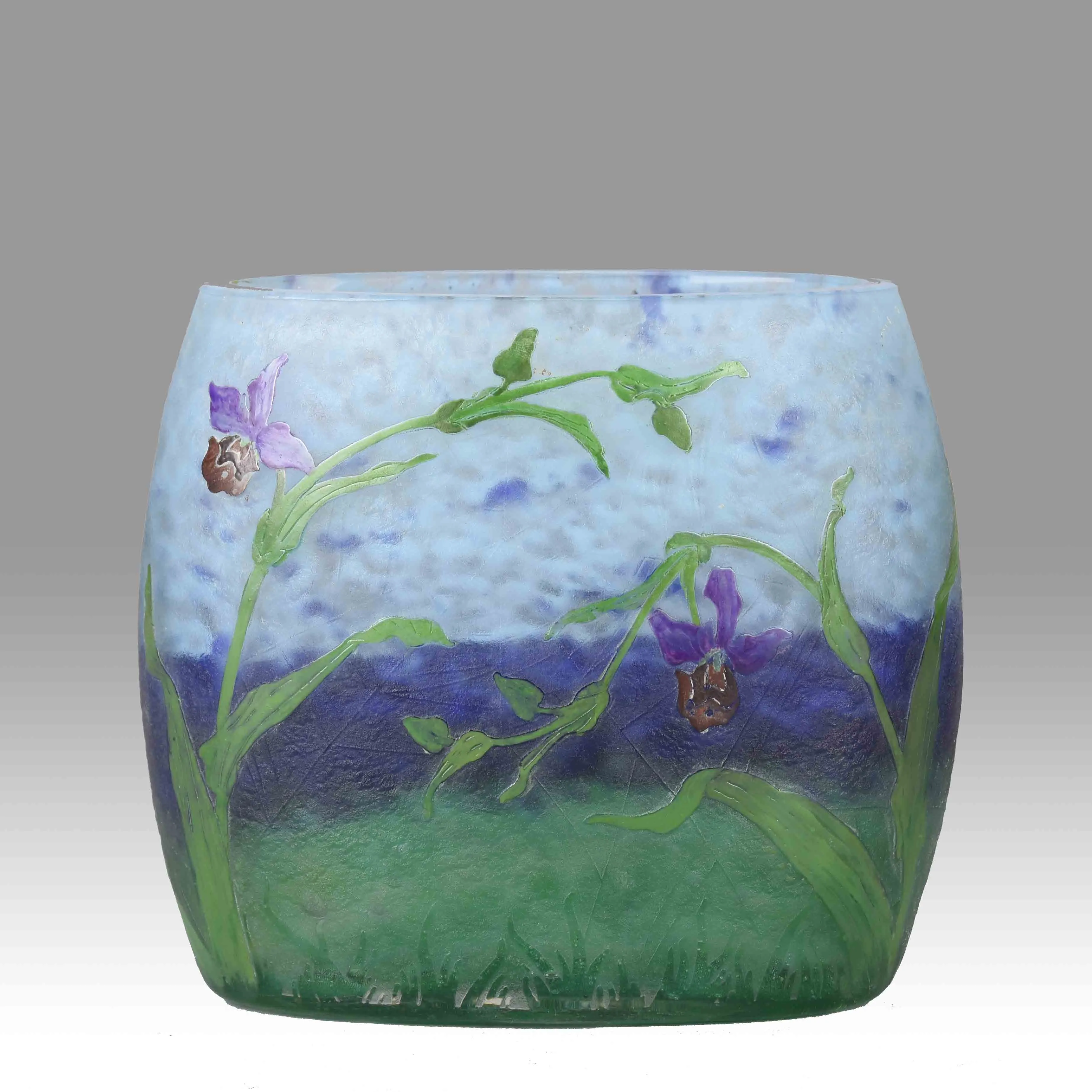 "Floral Lake Landscape Vase" by Daum Frères