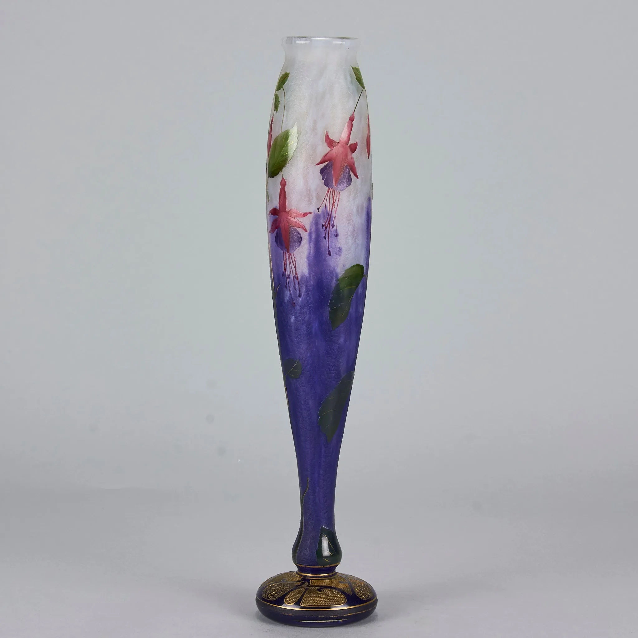 "Fuchsia Flowers Vase" by Daum Frères