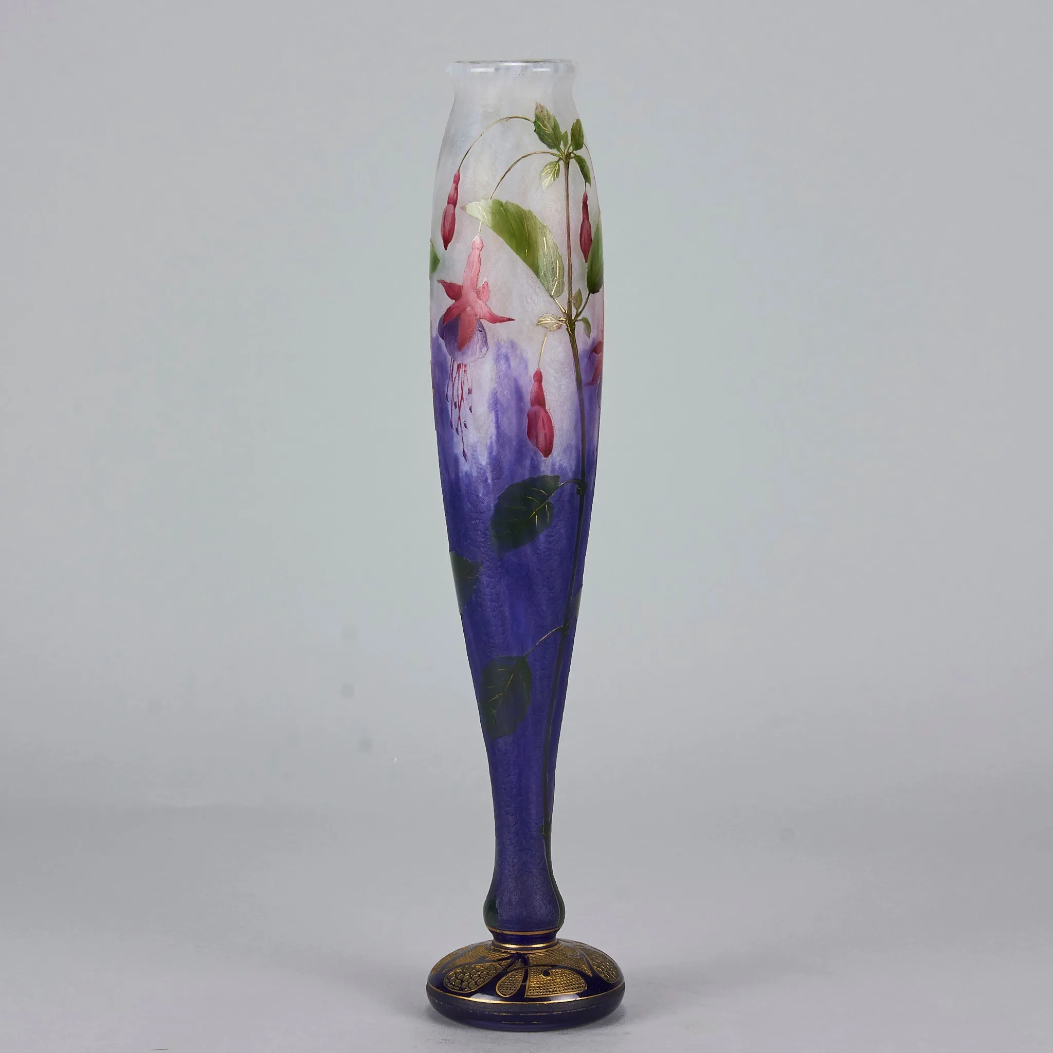 "Fuchsia Flowers Vase" by Daum Frères