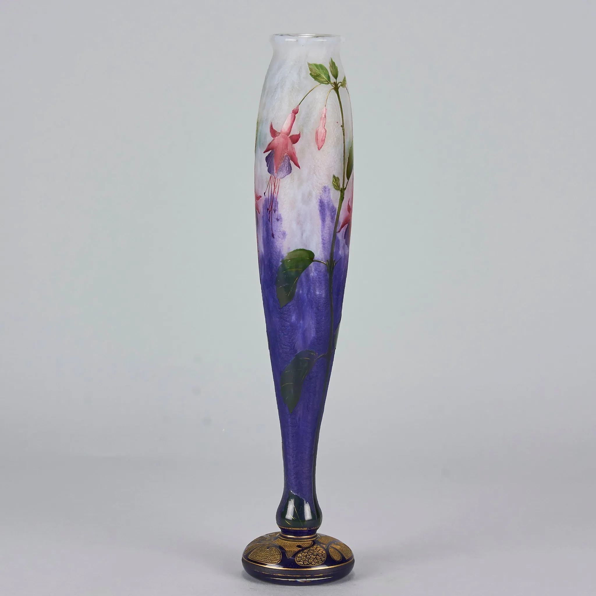 "Fuchsia Flowers Vase" by Daum Frères