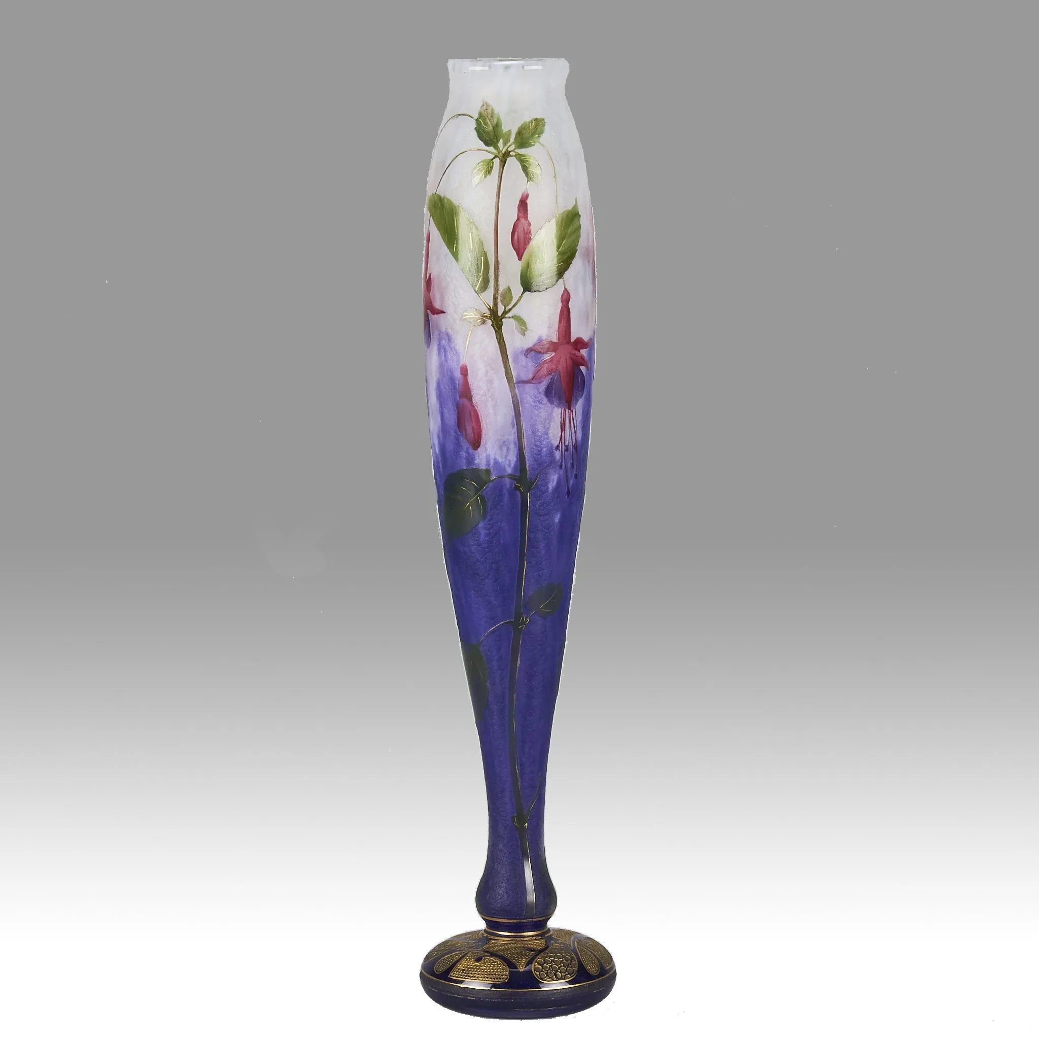 "Fuchsia Flowers Vase" by Daum Frères