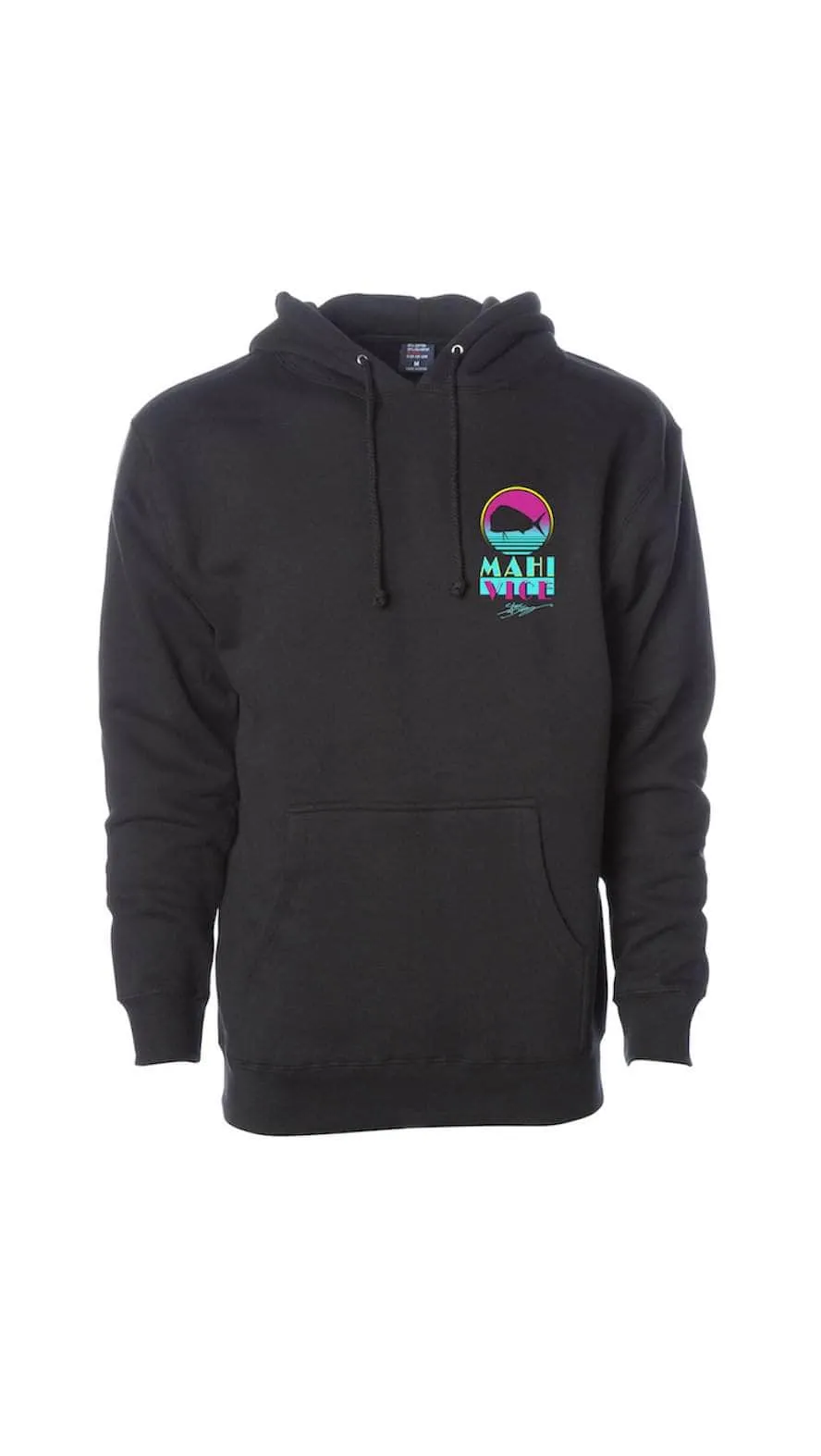 "Mahi Vice Retro" Cotton Hooded Pullover Sweatshirt